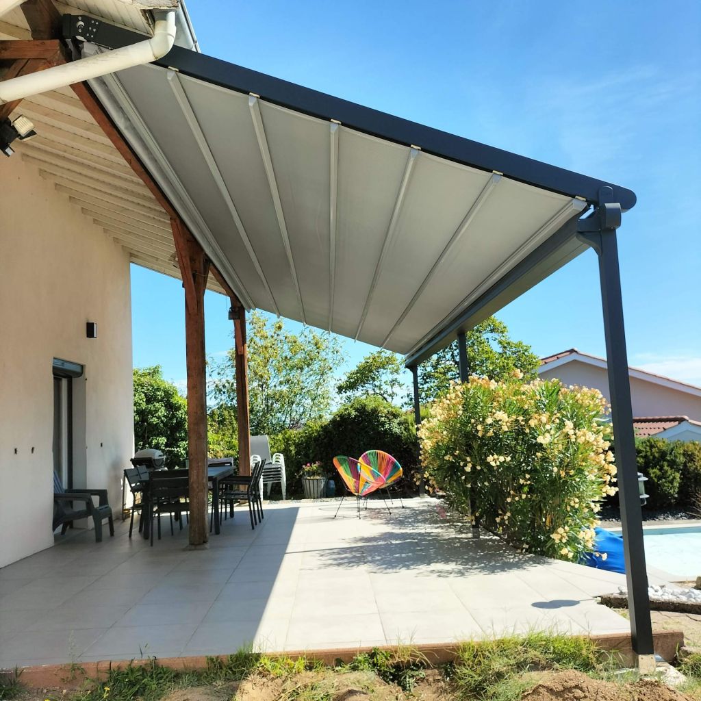 Pergola toile Genas, pergola toile Meyzieu; pergola Villard les Dombes; pergola repliable en toile, pergola Chalamont; pergola Ambérieu en Bugey, pergola côtière; pergola Bourg en Bresse; pergola Soucieux en Jarret